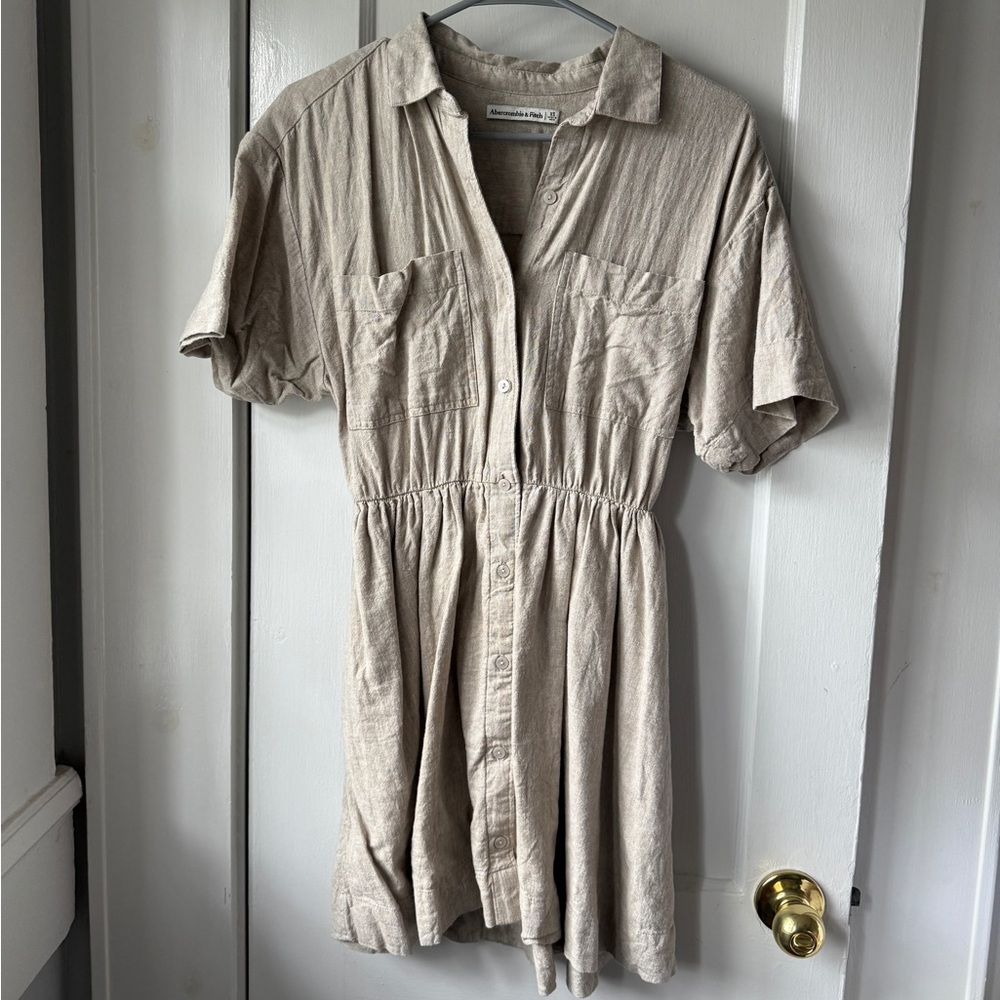 Abercrombie & Fitch Linen Shirt Dress Short Sleeve